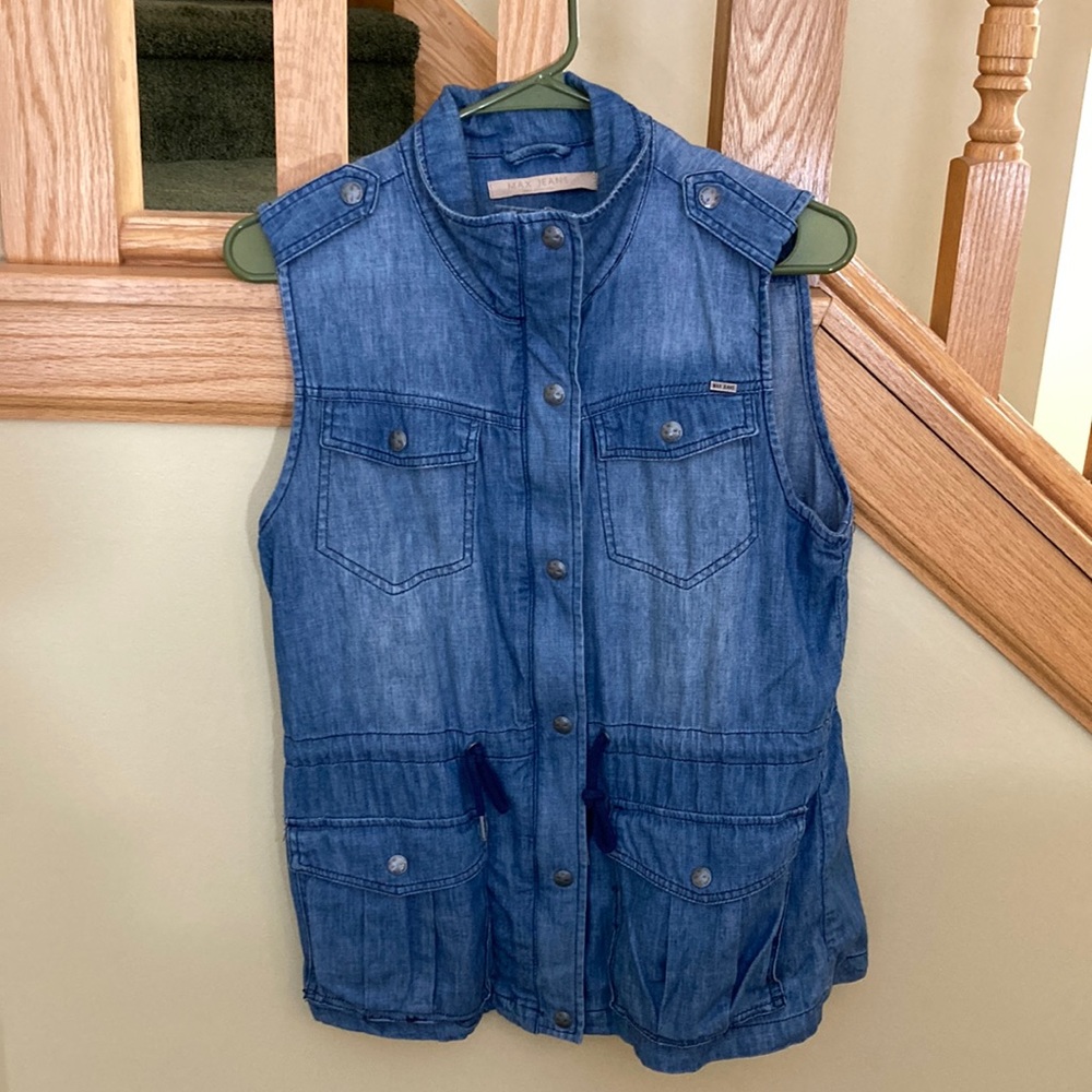 Max Jeans Denim Cargo Vest M Gem
